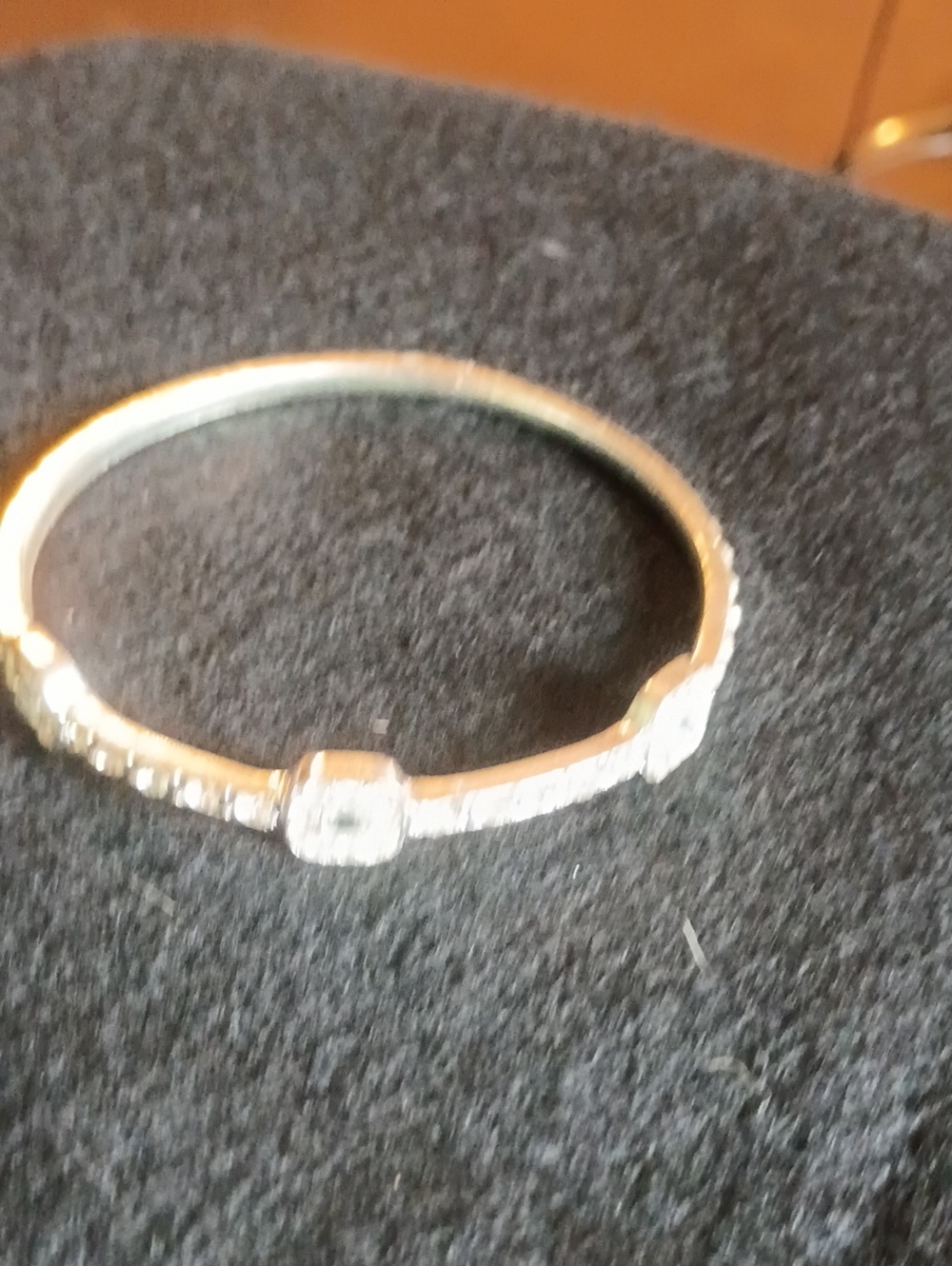 Silver Tone Clear Crystal Bangle Bracelet
